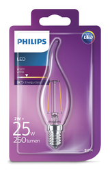 Fotoja e Poç PHILIPS, LEDClassic, 25W, BA35, E14, WW, CL, ND, 1BC/4