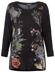 Fotoja e Bluzë Desigual TS Keila Gris Vigore Oscuro 19WWTK65 2043, e zezë M