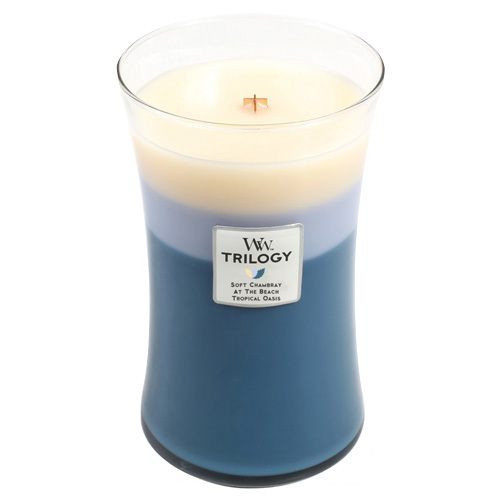 Fotoja e Qiri Aromatik WoodWick Trilogy Beachfront Cottage, 609.5 g