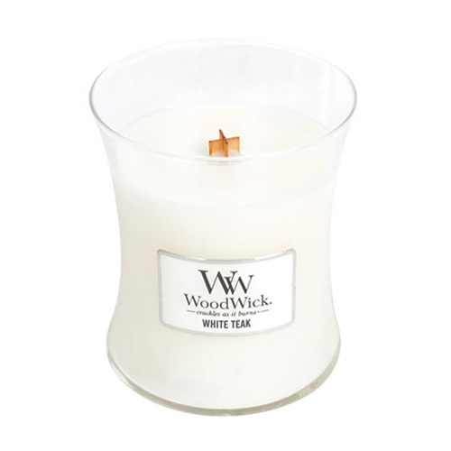 Fotoja e Qiri aromatik WoodWick White Teak, 275 g