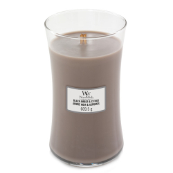 Fotoja e Qiri aromatik WoodWick Black Amber & Citrus, 609 g