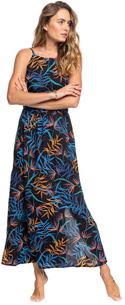 Fotoja e Fustan Roxy Capri Sunset Anthracite Wild Leaves ERJWD03437-KVJ9, shumëngjyrësh mRX2514-XL