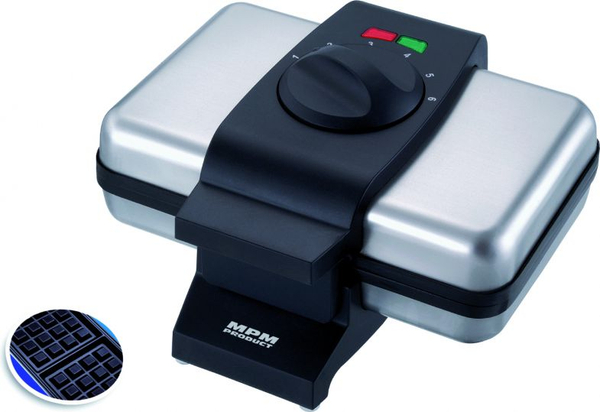 Fotoja e Toster për waffle MPM S-633 G, 1200W, i zi / argjendtë