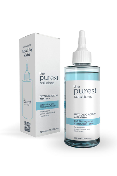 Fotoja e Tonik eksfoliues dhe pastrues - The Purest Solutions Acidi glikolik %5 AHA+BHA, 200 ml