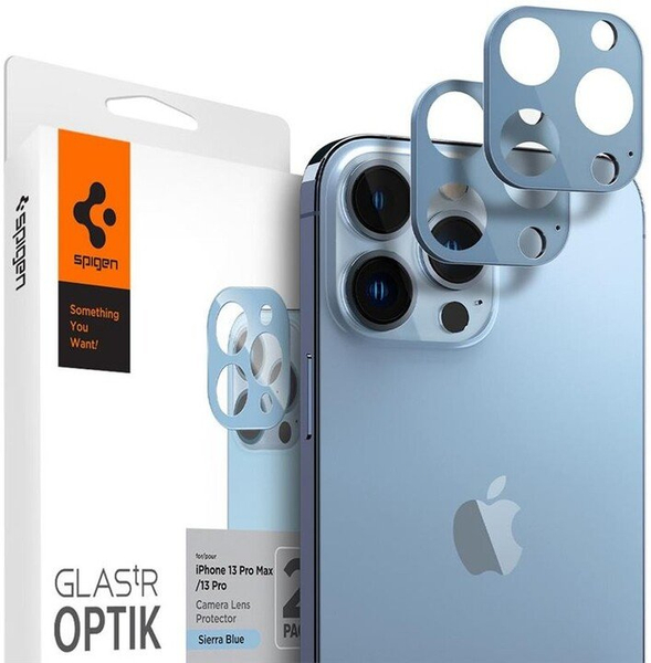 Fotoja e Xham mbrojtës Spigen tR Optik për iPhone 13 Pro/Max, 2 copa, kaltër