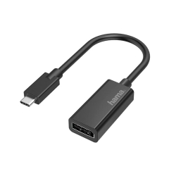 Fotoja e Konvertues Hama Video Adapter, USB-C Plug - DisplayPort ,Ultra-HD 4K, zezë