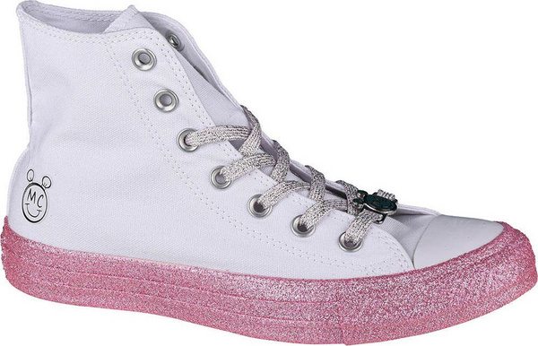 Fotoja e Atlete për femra Converse X Miley Cyrus Chuck Taylor Hi All Star, nr. 37.5, të bardha/rozë