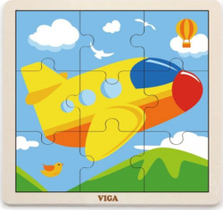 Fotoja e Puzzle Viga me figurën e aeroplanit, me 9 elemente
