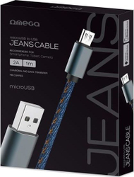 Fotoja e Kabllo Omega USB OMEGA, mikroUSB në USB 2A 118, 1m, e kaltër