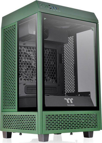 Fotoja e Kasë kompjuteri Thermaltake The Tower 100 Mini CA-1R3-00SCWN-00), me panel prej qelqi, e gjelbër