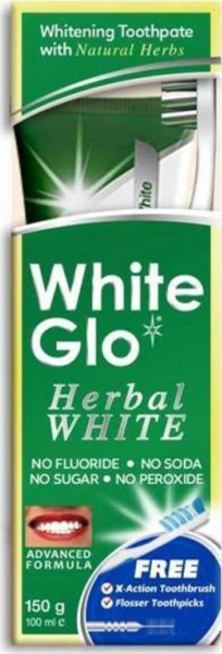 Fotoja e Set White Glo Herbal, pastë dhëmbësh 100 ml + furçë dhëmbësh