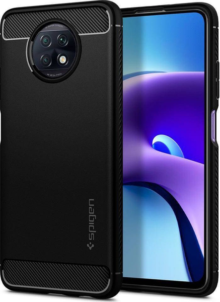 Fotoja e Mbrojtëse për telefon Crong Spigen Rugged Armor Xiaomi Redmi Note 9T 5G, e zezë