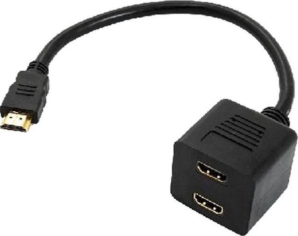 Fotoja e Ndarës sinjali ISO Universal HDMI me dy porte, i zi