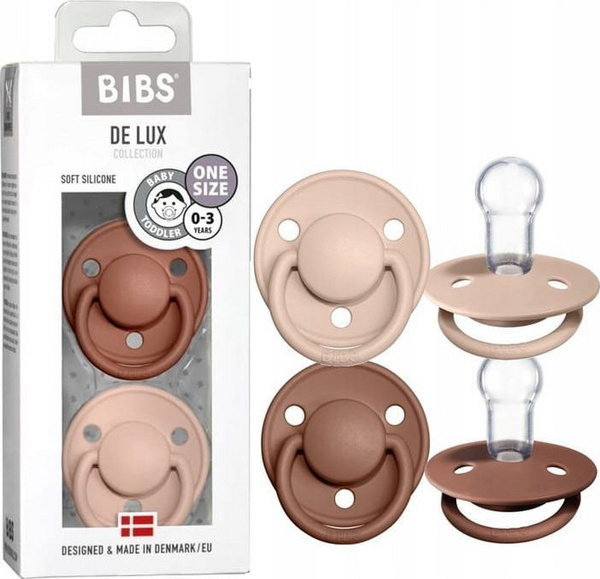 Fotoja e Memë qetësuese Bibs De Lux Silicone, 0-36m, 2 copë, shumëngjyrëshe