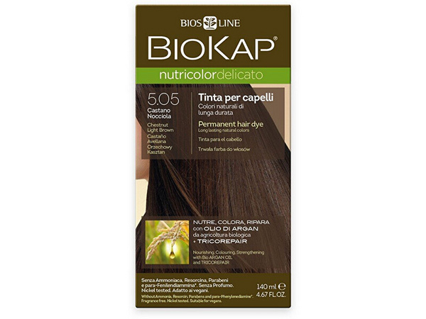 Fotoja e Ngjyrë për flokë Biokap NUTRICOLOR DELICATO - Hair color - 5.05 Brown - light chestnut, 140 ml