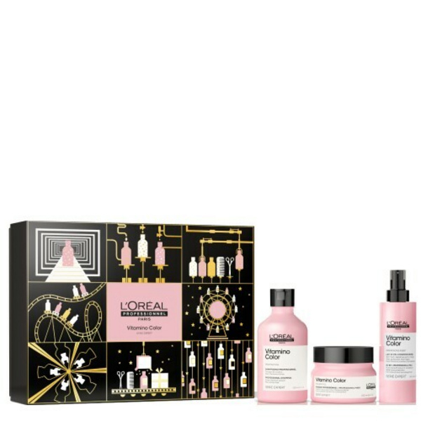Fotoja e Set për flokë të lyer L´Oréal Professionnel Vitamino Trio, shampo për flokë të lyer 300 ml + Maskë për flokë të lyer 200 ml + Spray profesional 190 ml