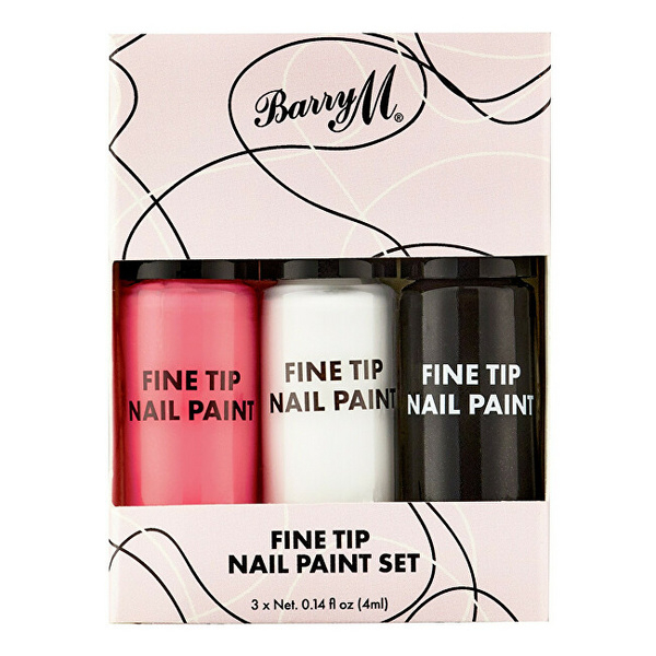Fotoja e Set llak për thonjë Barry M Nail Art Deco Paint, i kuq/bardhë/zi, 3 x 4 ml