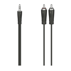 Fotoja e Kabllo Hama audio stereo 3.5mm - 2 RCA, 5m, e zezë