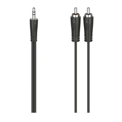 Fotoja e Kabllo Hama audio stereo 3.5mm - 2 RCA, 5m, e zezë