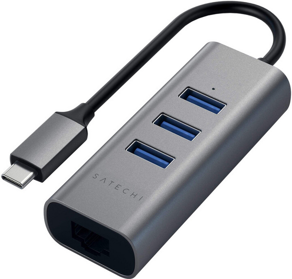 Fotoja e USB Hub Satechi USB-C 2in1 Ethernet, i hirtë