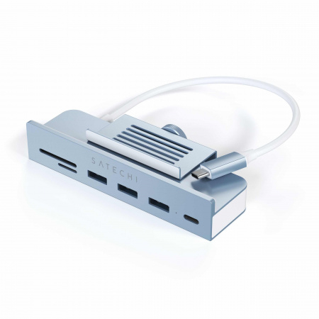 Fotoja e USB Hub Satechi USB-C Clamp për iMac 24" (2021), i kaltër