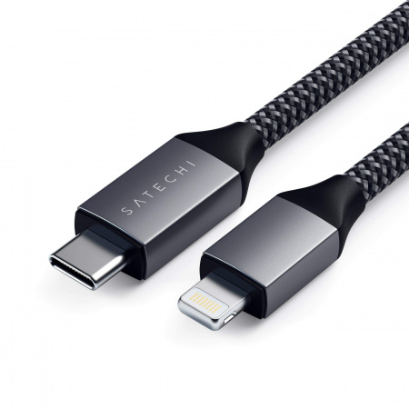 Fotoja e Kabllo karikimi Satechi USB-C - Lightning, e hirtë (Apple MFi certified)