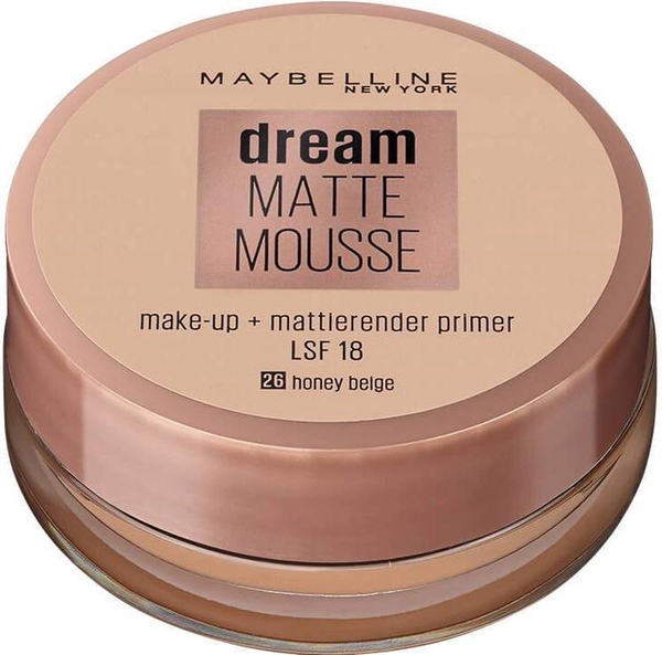 Fotoja e Krem pudër Maybelline Dream Matte Mousse LSF 18, 26 Honey Beige, 18 ml