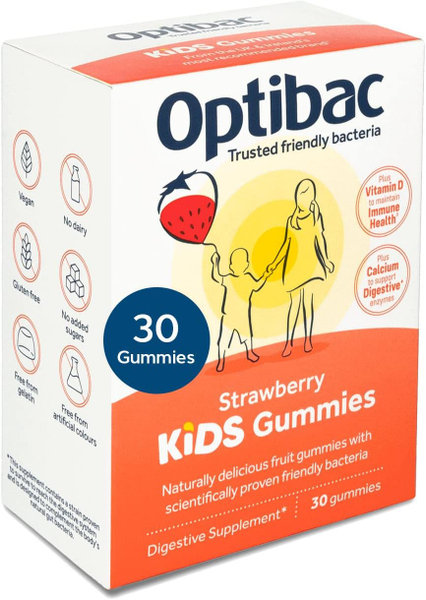 Fotoja e Kapsula Optibac Strawberry KIDS Gummies, 30 copë