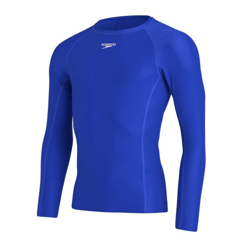 Fotoja e Kostum për larje Speedo Men's Essential Long Sleeve Rash Top Blue, kaltër/bardhë, nr. M