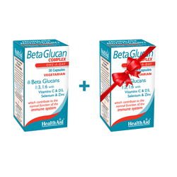 Fotoja e Kapsula Beta Glucan Complex 1+1 FALAS nga HealthAid, 60 copë