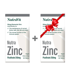 Fotoja e Tableta Nutra Zinc 1+1 FALAS nga NutraVit, 120 copë