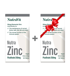 Fotoja e Tableta NutraVit - Nutra Zinc 1+1 FALAS, 120 copë