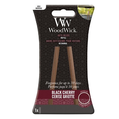 Fotoja e Shkopinjë aromatizues për makinë WoodWick Black Cherry (Auto Reeds Refill) kWO527