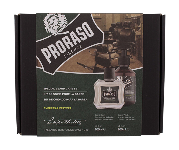 Fotoja e Set Proraso Cypress & Vetiver, shampo 200 ml + balsam për mjekër 100 ml