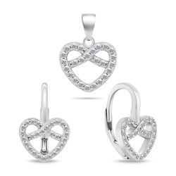 Fotoja e Set aksesorё Brilio Silver Heart SET197W, vathё + varёse