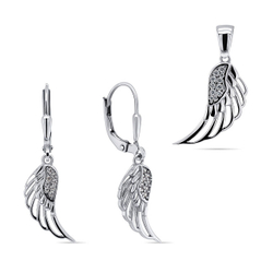 Fotoja e Set aksesorё Brilio Silver Angel Wings SET213W, vathё + varёse