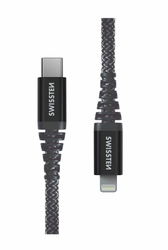 Fotoja e Kabllo Swissten Kevlar USB-C - Lightning, 1.5m