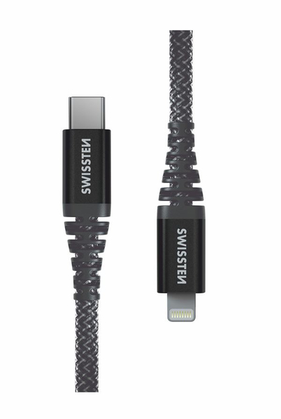 Fotoja e Kabllo Swissten Kevlar USB-C - Lightning, 1.5m