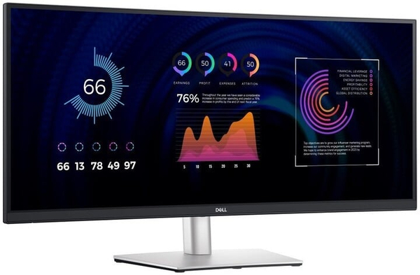 Fotoja e Monitor Dell Professional P3424WE, 34", WQHD, i zi/ argjendtë