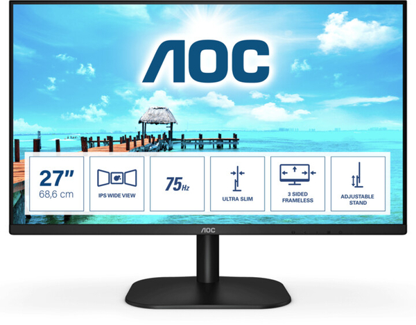 Fotoja e Monitor AOC 27B2H - LED, 27", 1920 x 1080 Full HD, i zi