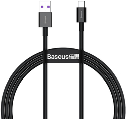 Fotoja e Kabllo për karikim / të dhëna Baseus Superior Series USB-A - USB-C, 66W, 1m, e zezë