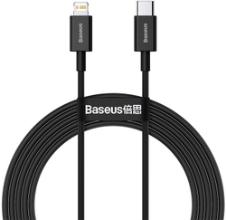 Fotoja e Kabllo BASEUS Superior Series USB-C - Lightning, 20W, 2m, e zezë