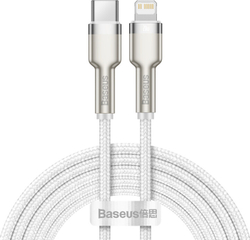 Fotoja e Kabllo BASEUS Cafule Series, USB-C - Lightning, M/M, 20W, 2m, e bardhë