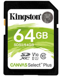 Fotoja e Kartelë e memories Kingston SDXC Canvas Select Plus 64GB 100MB / s UHS-I