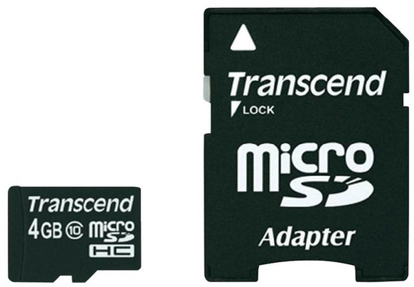 Fotoja e Kartë memorie Transcend Micro SDHC 4GB Class 10 + adapter SD