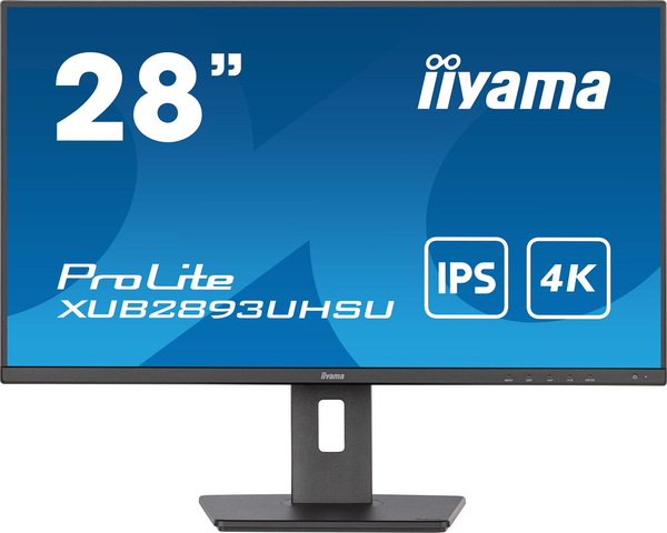 Fotoja e Monitor iiyama ProLite, 28", 3840 x 2160, 4K Ultra HD, 60 Hz, i zi