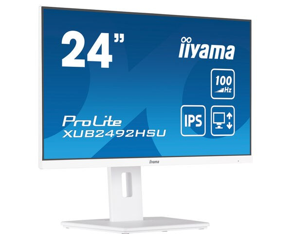 Fotoja e Monitor iiyama XUB2492HSU-W6, 23.8", 1920 x 1080, Full HD, 100 Hz, i bardhë