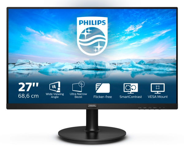 Fotoja e Monitor Philips V Line, 27", 1920 x 1080, Full HD, 75 Hz, i zi