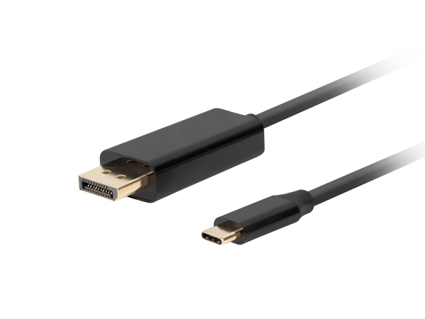 Fotoja e Kabllo Lanberg, USB Type-C/DisplayPort, 0.5 m, e zezë