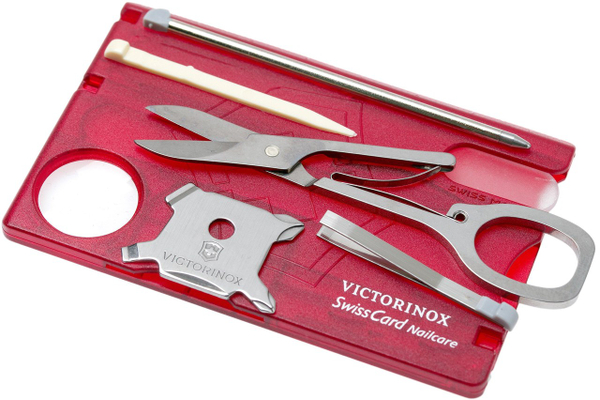 Fotoja e Set për mirëmbajtjen e thonjëve Victorinox "Swiss Card - Nailcare", e kuqe